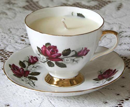 vintage teacup candle